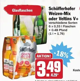 AEZ Schöfferhofer Weizen Mix oder Veltins V+ 6x0,33L Angebot