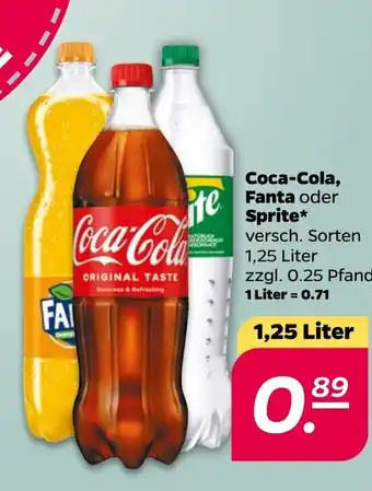 NETTO Coca Cola, Fanta o. Sprite 1.25L Angebot