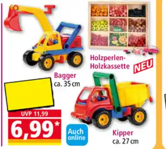 Norma Bagger, Holzperlen Holzkassette oder Kipper Angebot