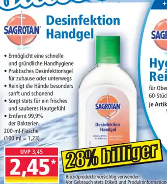 Norma Sagrotan Desinfektion Handgel Angebot