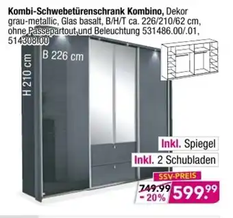 Möbel Boss Kombi Schwebetürenschrank Kombino Angebot