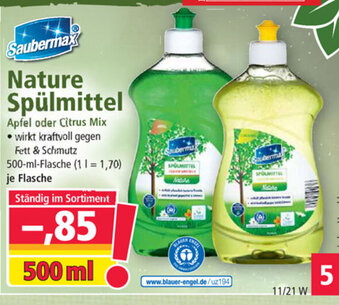 Norma Saubermax Nature Spülmittel 500ml Angebot