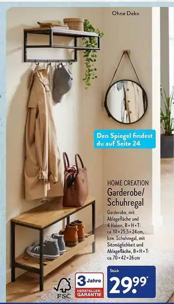 Aldi Nord Home creations garderobe-schuhregal Angebot