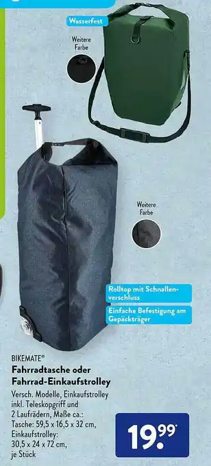 Aldi Süd Bikemate fahrradtasche oder fahrrad-einkaufstrolley Angebot