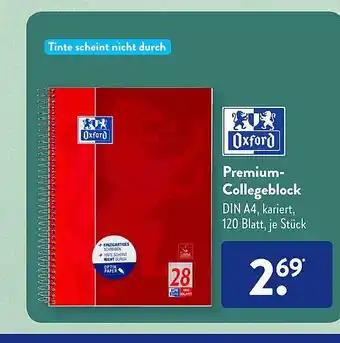 Aldi Süd Oxford premium-collegeblock Angebot