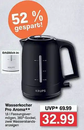 Famila Nord West Wasserkocher pro aroma Angebot