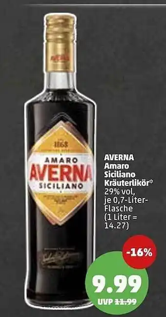 PENNY Averna amaro siciliano kräuterlikör Angebot