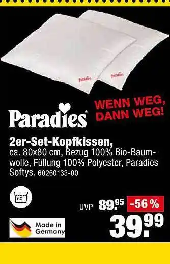 SB Lagerkauf Paradies 2er-set-kopfkissen Angebot