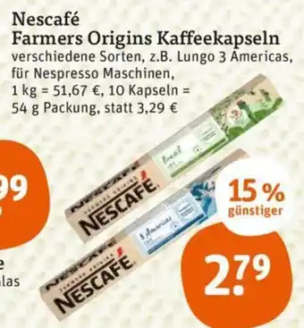 tegut Nescafé Farmers Origins Kaffeekapseln 54 g Packung Angebot