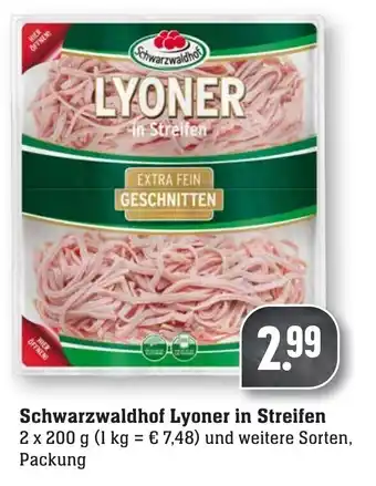 nah & gut Schwarzwaldhof Lyoner in Streifen 2x200g Angebot