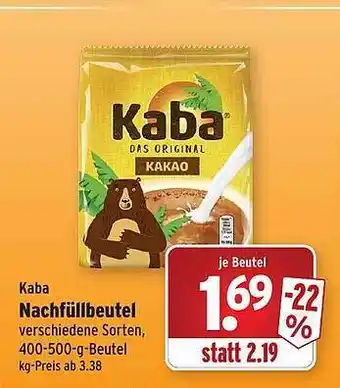 Wasgau Kaba nachfüllbeutel Angebot