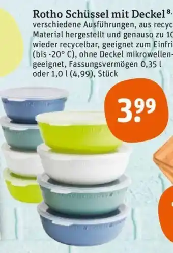 tegut Rotho Schüssel mit Deckel Angebot