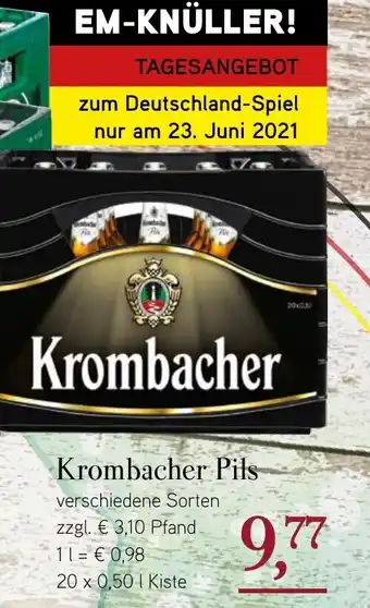 Dornseifer Krombacher Pils 20x0,50L Angebot