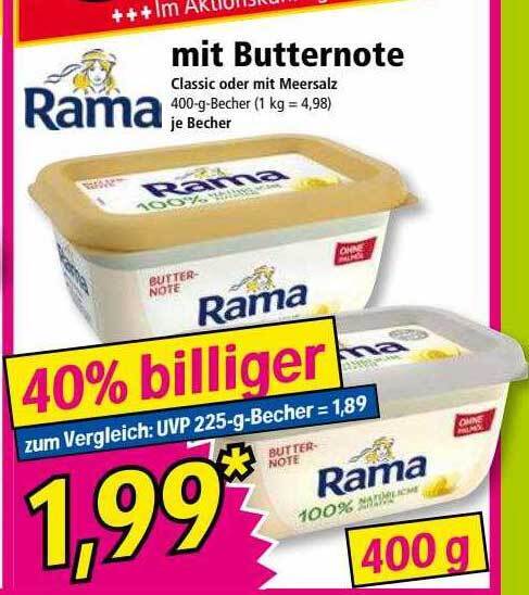 Rama mit butternote Angebot bei Norma