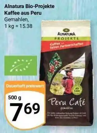 Globus Alnatura bio-projekte kaffee aus peru Angebot