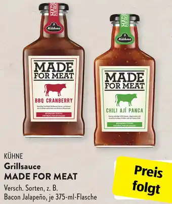 Aldi Süd Kühne Grillsauce Made for Meat 375 ml Flasche Angebot