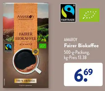 Aldi Süd Amaroy Fairer Biokaffee 500 g Packung Angebot