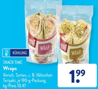 Aldi Süd Snack Time Wraps 190 g Packung Angebot