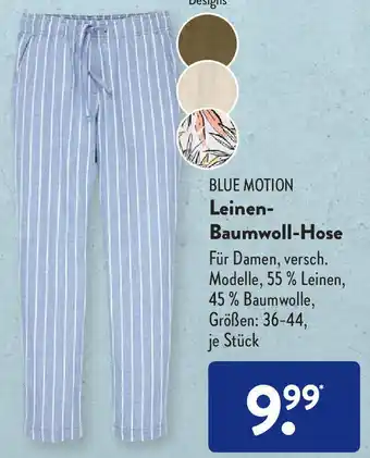 Aldi Süd Blue Motion Leinen Baumwoll Hose Angebot