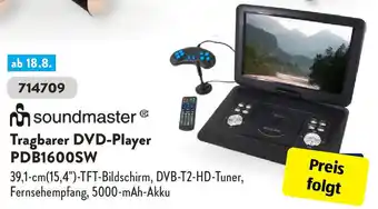 Aldi Süd Soundmaster Tragbarer DVD-Player PDB1600SW Angebot