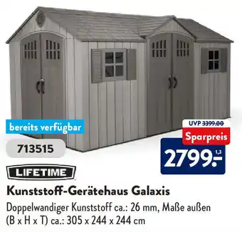 Aldi Süd Lifetime Kunststoff Gerätehaus Galaxis Angebot