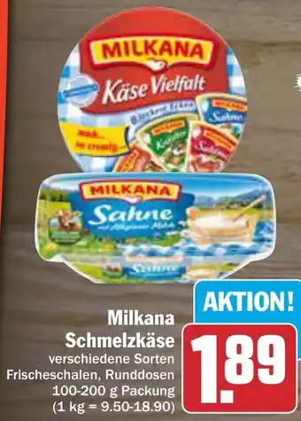 AEZ Milkana Schmelzkäse 100-200 g Packung Angebot