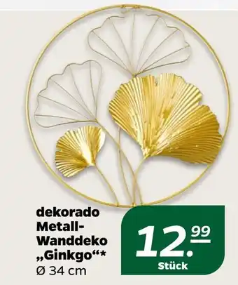 NETTO Dekorado Metall-Wanddeko Ginkgo Angebot