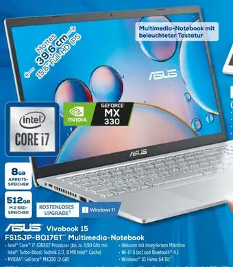 Euronics Asus Vivobook 15 F515JP-BQ176T Multimedia Notebook Angebot