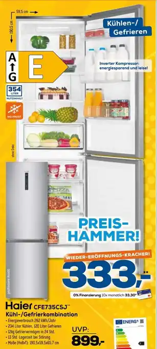 Euronics Haier CFE735CSJ Kühl Gefrierkombination Angebot