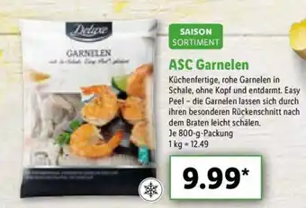 Lidl Saison Sortiment ASC Garnelen 800g Angebot