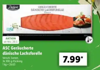 Lidl ASC Geräucherte dänische Lachsforelle 300g Angebot