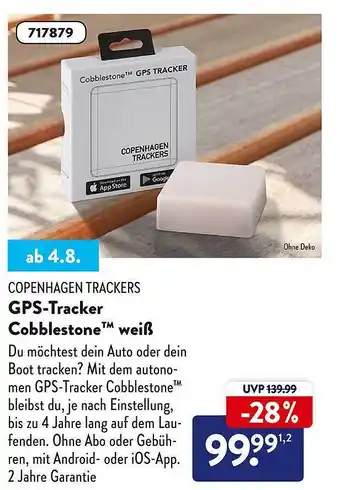 Aldi Süd Copenhagen trackers gps tracker cobblestone weiß Angebot