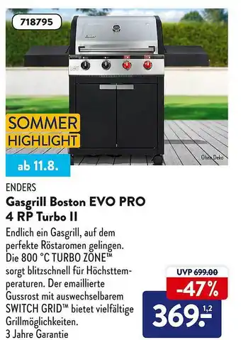 Aldi Süd Enders gasgrill boston evo pro 4 rp turbo ll Angebot