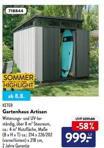 Aldi Süd Keter gartenhaus artisan Angebot