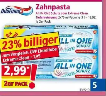 Norma Odol-med3 zahnpasta Angebot