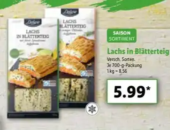 Lidl Saison Sortiment Lachs in Blätterteig 700g Angebot