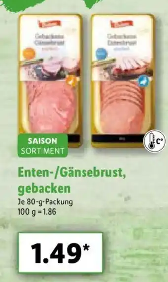 Lidl Enten/Gänsebrust, gebacken 80g Angebot