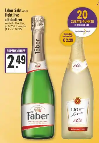 Edeka Faber Sekt o. Light live Alkoholfrei 750 ml Angebot