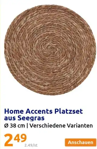 Action Home Accents Platzset aus Seegras ø 38 cm Angebot