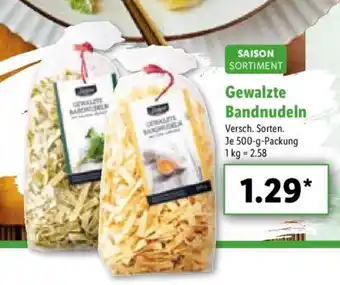 Lidl Saison Sortiment Gewalzte Bandnudeln 500g Packung Angebot