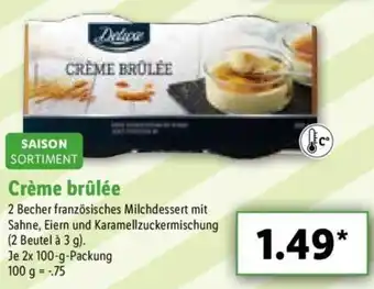 Lidl Saison Sortiment Crème brûlèe 2x 100g Packung Angebot