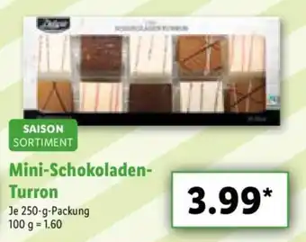 Lidl Saison Sortiment Mini Schokoladen Turron 250g Packung Angebot