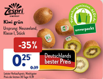 Aldi Süd Zespri Kiwi grün Angebot