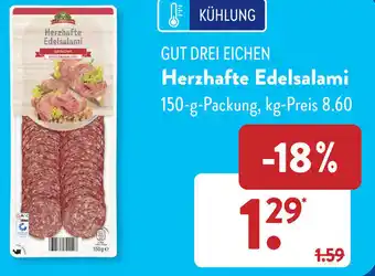 Aldi Süd Gut Drei Eichen Herzhafte Edelsalami 150 g Packung Angebot