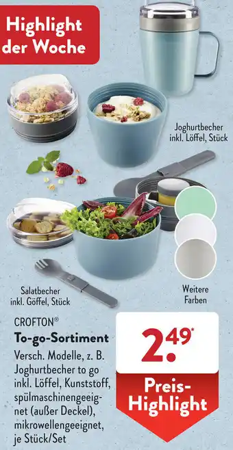 Aldi Süd Crofton To go Sortiment Angebot