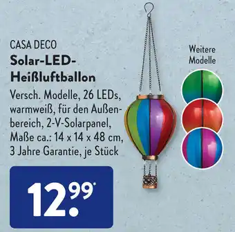 Aldi Süd Casa Deco Solar LED Heißluftballon Angebot