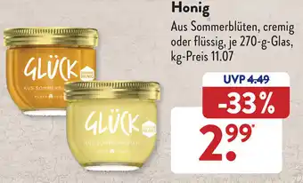 Aldi Süd Glück Honig 270 g Glas Angebot