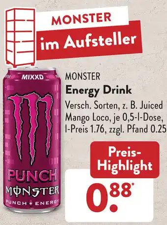 Aldi Süd Monster Energy Drink 0,5 L Dose Angebot