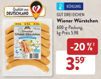 Aldi Süd Gut Drei Eichen Wiener Würstchen 600 g Packung Angebot