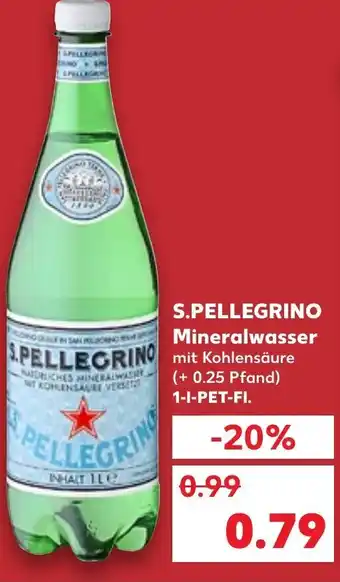 Kaufland S.Pellegrino Mineralwasser 1 L-PET-Fl. Angebot